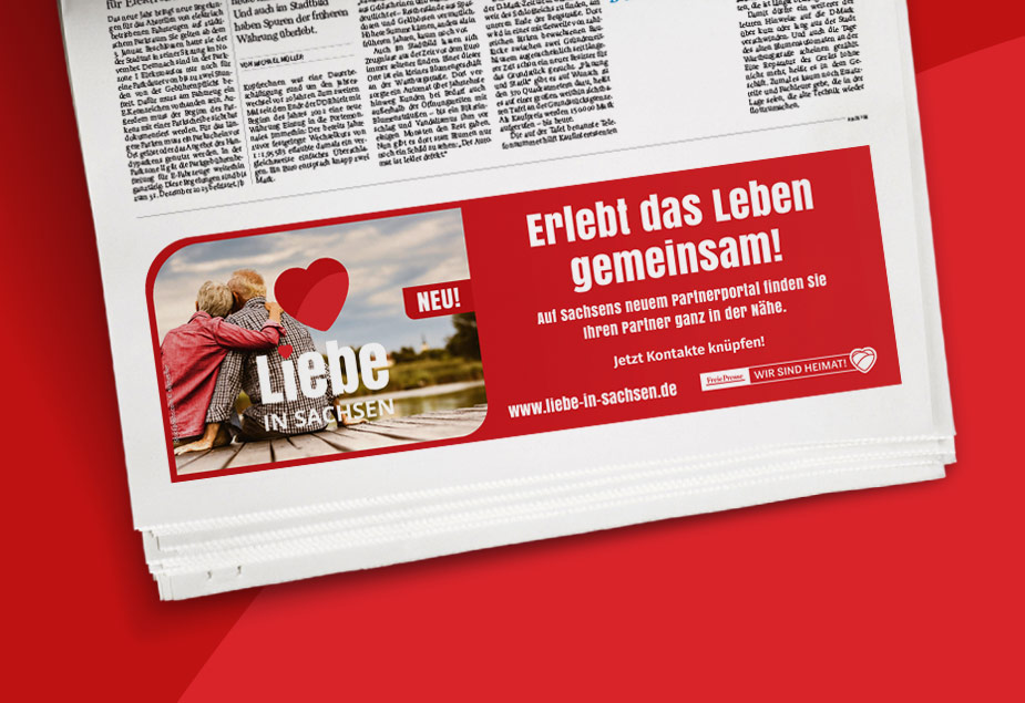 Freie Presse Liebe in Sachsen Anzeige Print